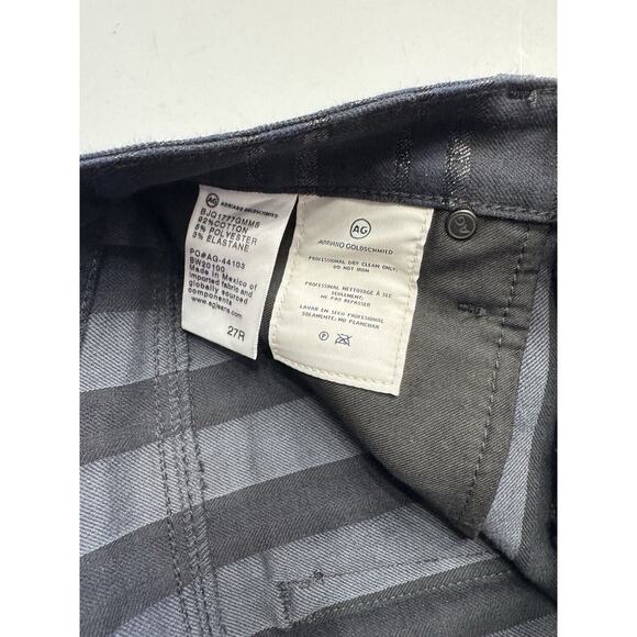 AG Adiano Goldschmied Farrah Skinny Ankle Jean 27R Black Blue Metallic Striped - Picture 4 of 8